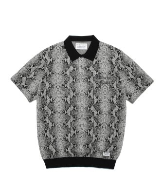 WACKO MARIA/拾ޥꥢ/PYTHON KNIT JACQUARD POLO SHIRT/ѥ˥å/㥬ɥݥ/GRAY