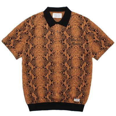 WACKO MARIA/拾ޥꥢ/PYTHON KNIT JACQUARD POLO SHIRT/ѥ˥å/㥬ɥݥ/ORANGE