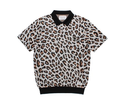 WACKO MARIA/拾ޥꥢ/LEOPARD KNIT JACQUARD POLO SHIRT/쥪ѡɥ˥åȥ㥬ɥݥ/IVORY