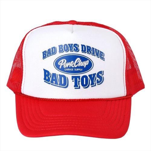 PORK CHOP/ポークチョップ/BAD TOYS CAP/メッシュキャップ/RED/WHITE 