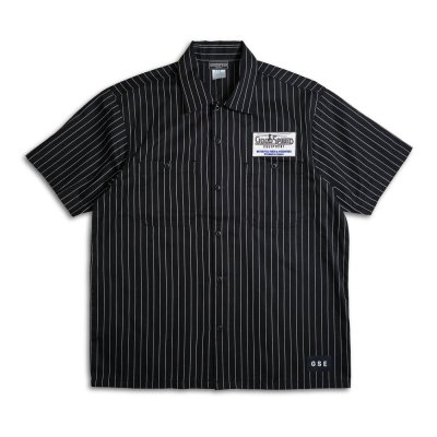 EVILACT/ӥ륢/GOODSPEED equipment Stripe Work Shirts/ȥ饤ץ/BLACK