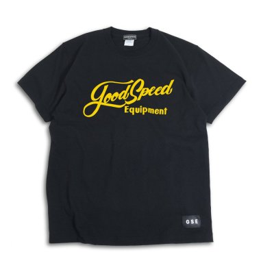 EVILACT/イーブルアクト/GOODSPEED equipment Lettering Logo S/S T's/プリントティーシャツ/black x yellow