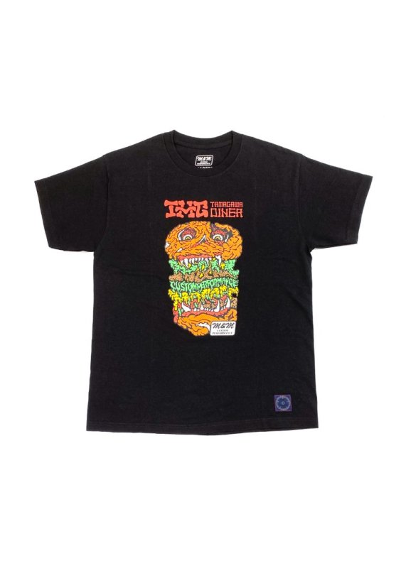 M&M/エムアンドエム/TAMAGAWA DINER×M&M CUSTOM PERFORMANCE×MASSES/PRINT T-SHIRT/ プリントティーシャツ/BLACK - EMILIANO ONLINE SHOP｜RADIALL,DELUXE,WACKO  MARIA/ラディアル,デラックス,ワコマリア通販