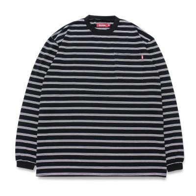 Hide and Seek/ϥɥɥ/Striped Pocket L/S Tee/ܡ󥰥꡼֥ݥåȥƥ/BLACK