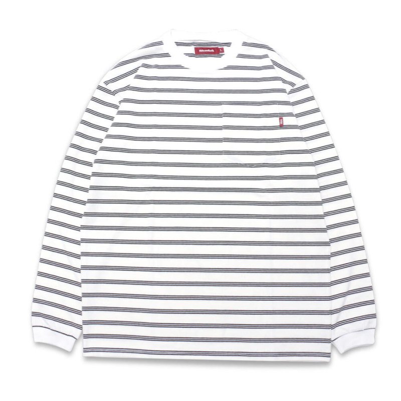 Hide and Seek/ハイドアンドシーク/Striped Pocket L/S Tee/ボーダー