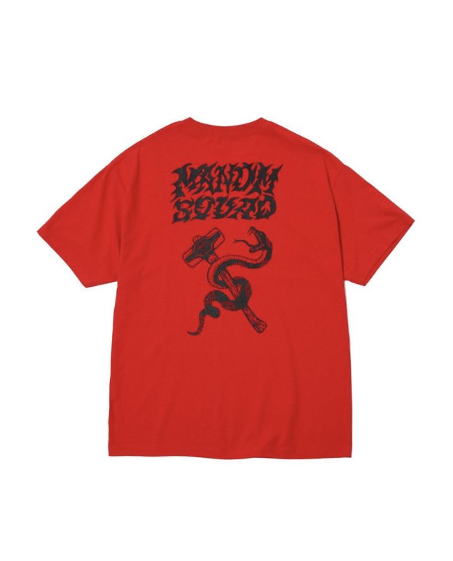 M&M/エムアンドエム/M&M CUSTOM PERFORMANCE×MASSES/PRINT T-SHIRT SQUAD/プリントティーシャツ/RED  - EMILIANO ONLINE SHOP｜RADIALL,DELUXE,WACKO MARIA/ラディアル,デラックス,ワコマリア通販