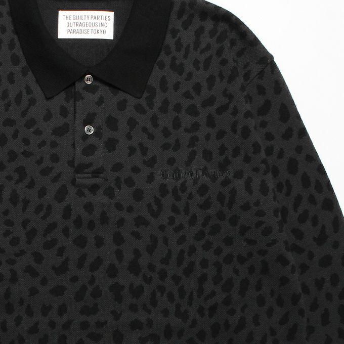 ワコマリア LEOPARD KNIT JACQUARD POLO SHIRT