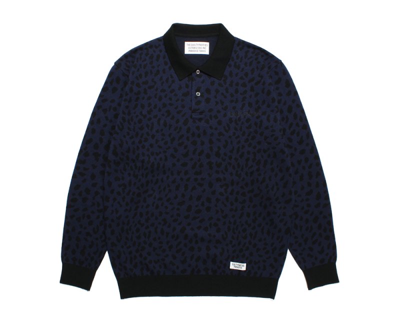 WACKO MARIA/ワコマリア/LEOPARD KNIT JACQUARD POLO SHIRT