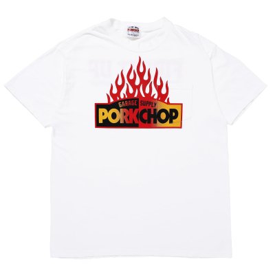 PORK CHOP /ポークチョップ/FIRE BLOCK POCKET TEE/プリントポケットティーシャツ/WHITE