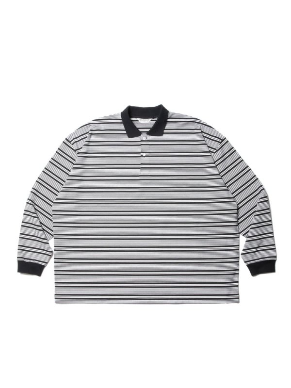 COOTIE/クーティー/Supima Border Oversized L/S Polo/ボーダー 