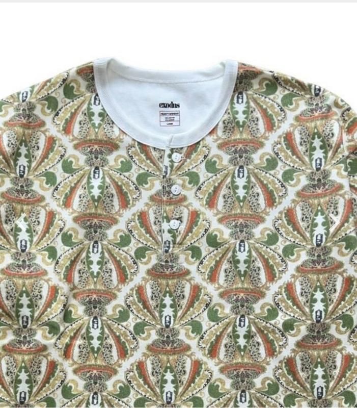 EXODUS/エクソダス/ORIENTAL BUDDHA WAFFLE HENLEY NECK SHIRTS