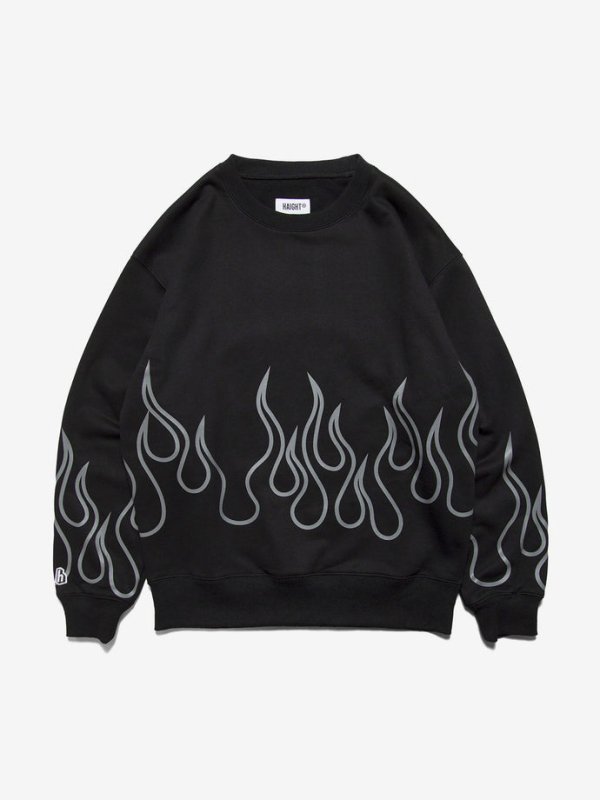 HAIGHT/ヘイト/FLAMES CREWNECK SWEAT/クルーネックスウェット/BLACK