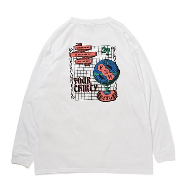 430/フォーサーティー/PF GLOBE MAP L/S TEE/ポップ グローブ マップ