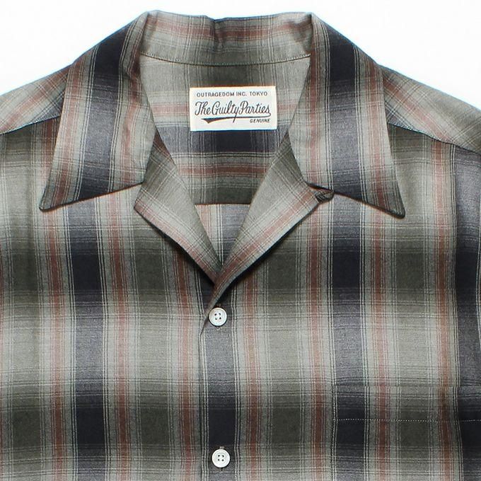 WACKO MARIA ワコマリア　オンブレチェック オープンカラー　S 美品 WACKO MARIA/ワコマリア/OMBRE CHECK OPEN COLLAR SHIRT L/S ( TYPE-4