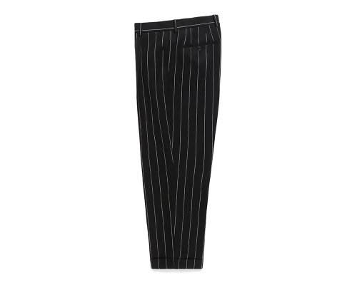 WACKO MARIA/ワコマリア/DORMEUIL / STRIPED DOUBLE PLEATED TROUSERS(TYPE-2)/BLACK
