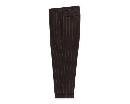 WACKO MARIA/ワコマリア/DORMEUIL / STRIPED DOUBLE PLEATED TROUSERS(TYPE-2)/D-BROWN
