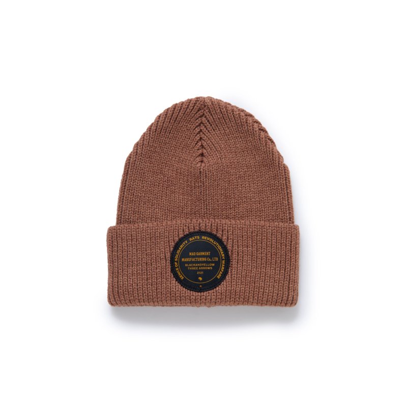 RATS/ラッツ/KNIT CAP CIRCLE PATCH/ニットキャップ/BROWN - EMILIANO