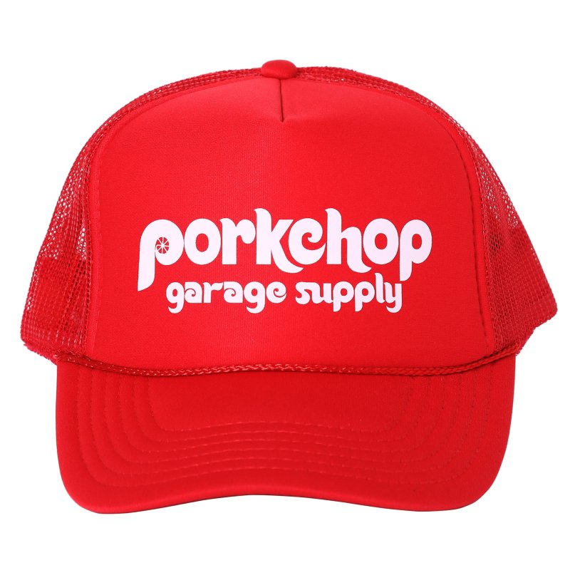 特価格安 ポークチョップ PORKCHOP メッシュキャップ RED×WHITE - 帽子