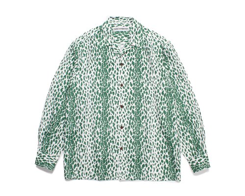 WACKO MARIA/ワコマリア/LEOPARD OPEN COLLAR SHIRT L/S/レオパードオープンカラーシャツ/GREEN