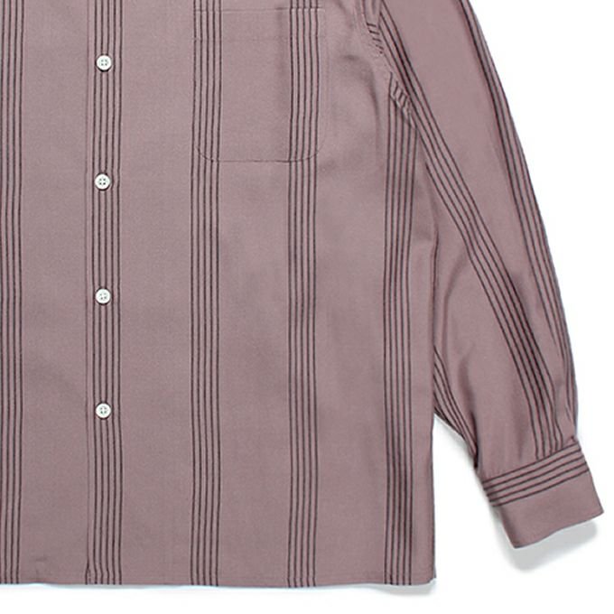 WACKO MARIA/ワコマリア/STRIPED OPEN COLLAR SHIRT L/S/ストライプオープンカラーシャツ/PURPLE -  EMILIANO ONLINE SHOP｜RADIALL,DELUXE,WACKO MARIA/ラディアル,デラックス,ワコマリア通販