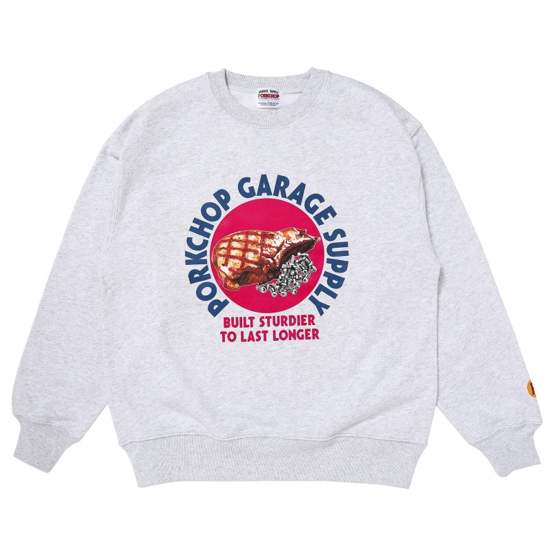 PORK CHOP/ポークチョップ/PC&SCREW SWEAT/クルーネックスウェット/GRAY - EMILIANO ONLINE  SHOP｜RADIALL,DELUXE,WACKO MARIA/ラディアル,デラックス,ワコマリア通販