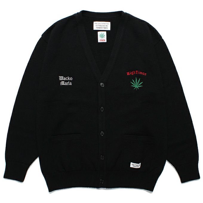 WACKO MARIA/ワコマリア/HIGH TIMES / CLASSIC KNIT CARDIGAN/ハイタイムス/クラシックニットカーディガン/BLACK  - EMILIANO ONLINE SHOP｜RADIALL,DELUXE,WACKO MARIA/ラディアル,デラックス,ワコマリア通販