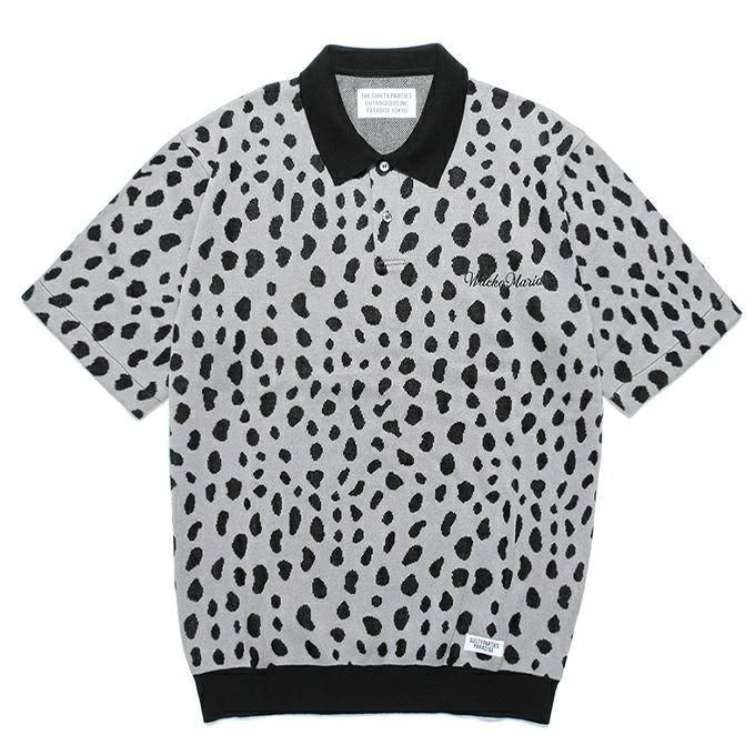 Lサイズ wackomaria レオパード柄 ニットポロシャツ WACKO MARIA/ワコマリア/LEOPARD JACQUARD KNIT POLO SHIRT/レオパード