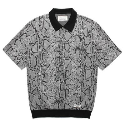 【美品】ワコマリア パイソン ニット ジャガード ポロ シャツ WACKO MARIA/ワコマリア/PYTHON JACQUARD KNIT POLO SHIRT