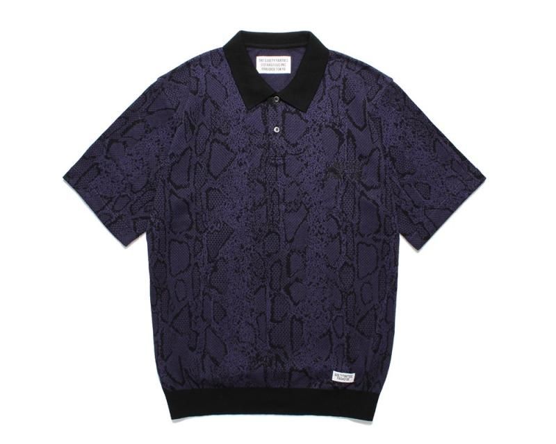 WACKO MARIA/ワコマリア/PYTHON JACQUARD KNIT POLO SHIRT/パイソン 