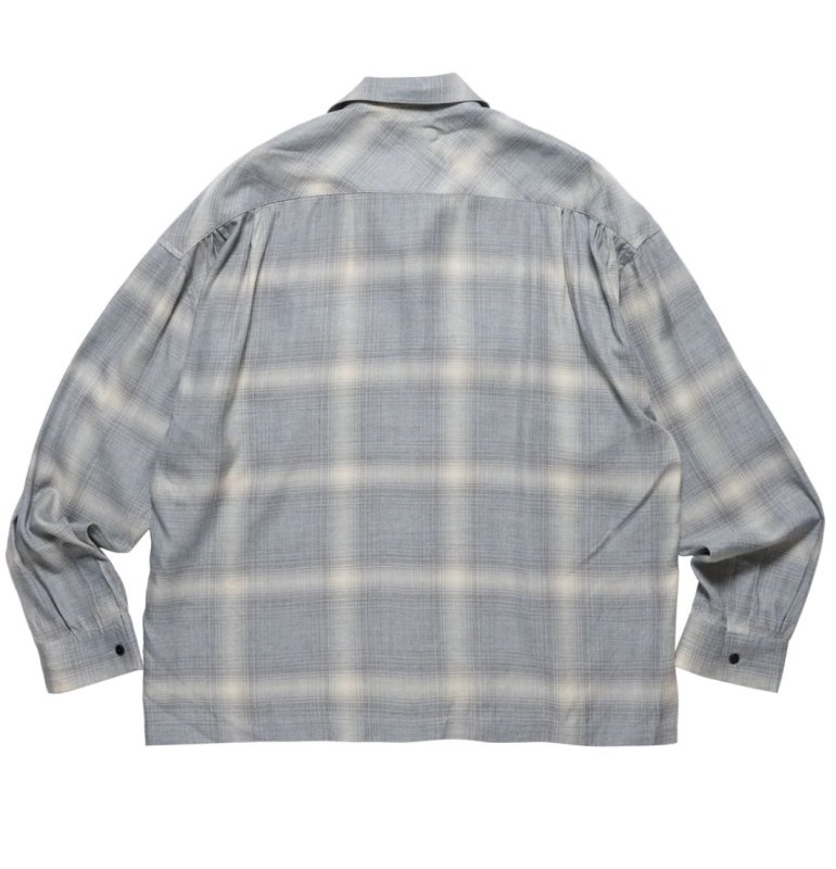 DELUXE/デラックス/PONTIAC/レーヨンチェック柄長袖 オープンカラーシャツ/GRAY - EMILIANO ONLINE SHOP｜ RADIALL,DELUXE,WACKO MARIA/ラディアル,デラックス,ワコマリア通販