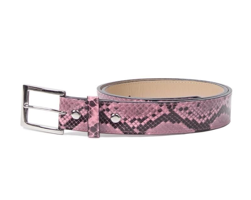 WACKO MARIA PYTHON LEATHER BELT BLACK 34 - www.iriszitta.com