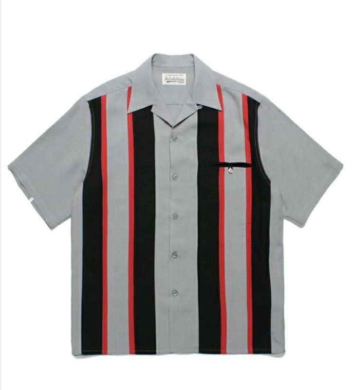 11033【美品・人気デザイン】ワコマリア☆ツートーン オープンカラーシャツ 11033【美品・人気デザイン】ワコマリア☆ツートーン オープン