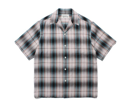 WACKO MARIA/拾ޥꥢ/OMBRE CHECK OPEN COLLAR SHIRT S/S ( TYPE-2 )/֥åץ󥫥顼/BROWN