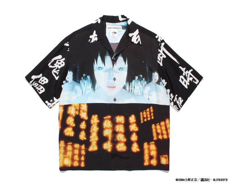 WACKO MARIA/GHOST IN THE SHELL 2 INNOCENCE / 攻殻機動隊 / INNOCENCE / S/S  HAWAIIAN SHIRT ( TYPE-2 )/BLACK - EMILIANO ONLINE SHOP｜RADIALL,DELUXE,WACKO  MARIA/ラディアル,デラックス,ワコマリア通販