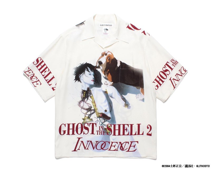 WACKO MARIA/GHOST IN THE SHELL 2 INNOCENCE / 攻殻機動隊 / INNOCENCE / S/S  HAWAIIAN SHIRT ( TYPE-1 )/WHITE - EMILIANO ONLINE SHOP｜RADIALL,DELUXE,WACKO  MARIA/ラディアル,デラックス,ワコマリア通販