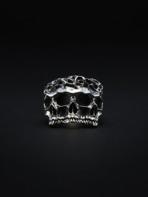 ANTIDOTE BUYERS CLUB/ɡȥХ䡼/Engraved Calvary Skull Ring//SILVER