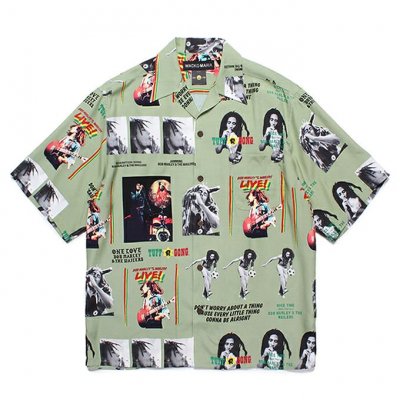 WACKO MARIA/拾ޥꥢ/BOB MARLEY / HAWAIIAN SHIRT S/S ( TYPE-1 )/ܥ֥ޡ꡼/ϥ磻󥷥/GREEN