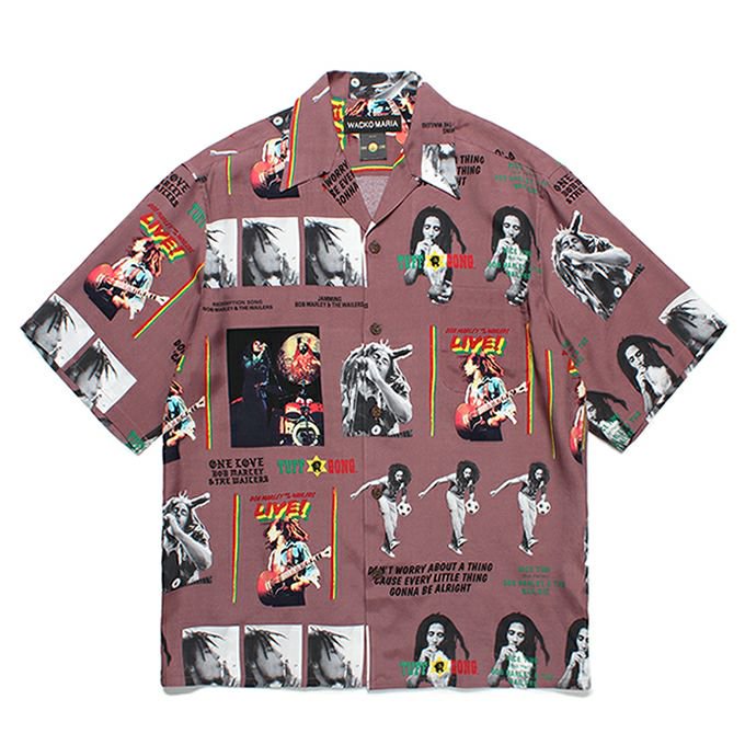 WACKO MARIA/ワコマリア/BOB MARLEY / HAWAIIAN SHIRT S/S ( TYPE-1 )/ボブマーリー/ハワイアンシャツ/BURGUNDY  - EMILIANO ONLINE SHOP｜RADIALL,DELUXE,WACKO MARIA/ラディアル,デラックス,ワコマリア通販