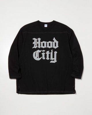 RADIALL/ǥ/Hood City FOOTBALL T-SHIRT CROPPED SLEEVE/եåȥܡ륲T/BLACK