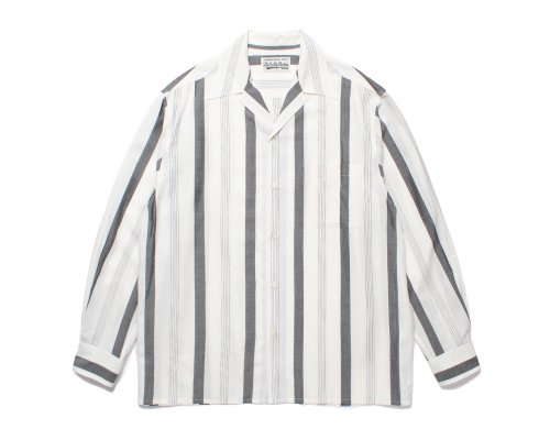 WACKO MARIA/拾ޥꥢ/STRIPED OPEN COLLAR SHIRT L/S/ȥ饤졼󥪡ץ󥫥顼󥰥꡼֥/WHITE