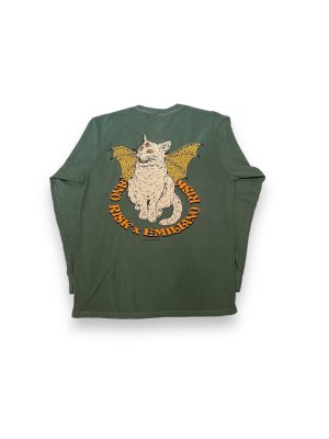 EMILIANO/ߥꥢ/RISKHIROTTON/ꥹ/ҥåȥ/CAT L/S TEE/GREEN