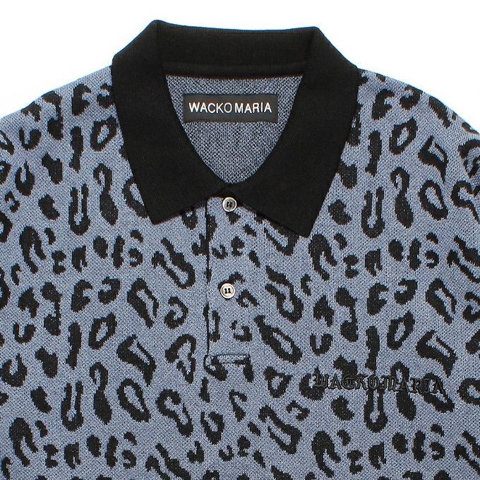 WACKO MARIA/ワコマリア/LEOPARD JACQUARD KNIT POLO SHIRT/レオパードジャガードニットポロシャツ/BLUE  - EMILIANO ONLINE SHOP｜RADIALL,DELUXE,WACKO MARIA/ラディアル,デラックス,ワコマリア通販