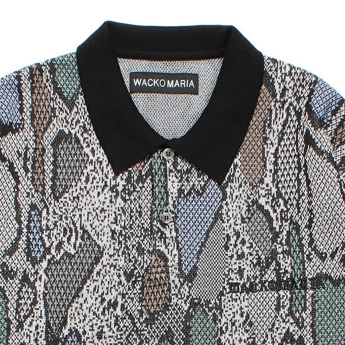 WACKO MARIA/ワコマリア/PYTHON JACQUARD KNIT POLO SHIRT/パイソンジャガードニットポロシャツ/L-GRAY  - EMILIANO ONLINE SHOP｜RADIALL,DELUXE,WACKO MARIA/ラディアル,デラックス,ワコマリア通販