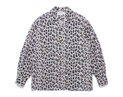 WACKO MARIA/拾ޥꥢ/LEOPARD HAWAIIAN SHIRT L/S/쥪ѡɥϥ磻󥰥꡼֥/GRAY