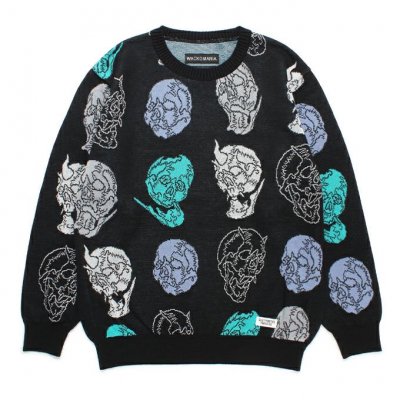 WACKO MARIA/拾ޥꥢ/56 TATTOO STUDIO / JACQUARD KNIT SWEATER ( TYPE-2 )/ 56ȥ/BLACK