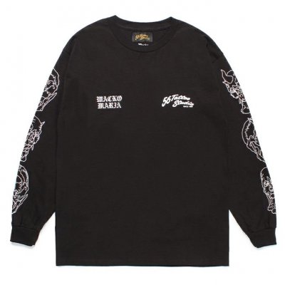 WACKO MARIA/拾ޥꥢ/56 TATTOO STUDIO / CREW NECK LONG SLEEVE T-SHIRT/56ȥ/BLACK