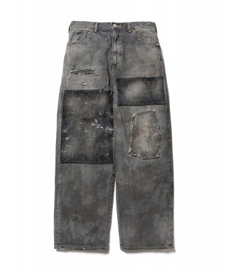 F-LAGSTUF-F/ե饰/BORO DENIM PANTS/ݥåȥǥ˥ѥ/BLACK