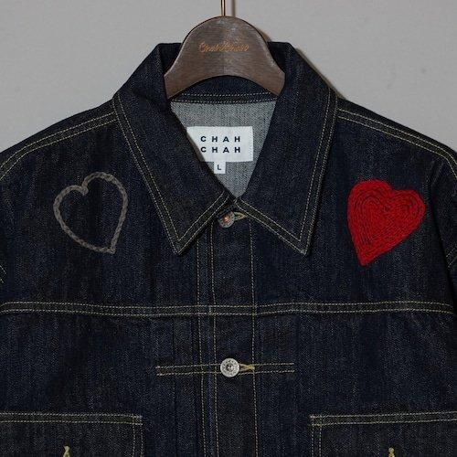 ChahChah/チャーチャー/CC HAPPY DENIM TRUCKER JACKET/デニムジャケット/HEARTFULL O.W - EMILIANO ONLINE SHOP|RADIALL,DELUXE,WACKO MARIA/ラディアル,デラックス,ワコマリア通販 ChahChah/チャーチャー/CC HAPPY DENIM TRUCKER JACKET/デニムジャケット/HEARTFULL O.W - EMILIANO ONLINE SHOP|RADIALL,DELUXE,WACKO MARIA/ラディアル,デラックス,ワコマリア通販