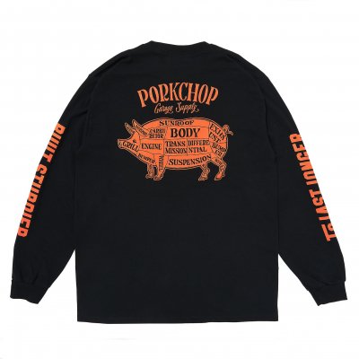 PORK CHOP /ݡå/PORK BACK L/S TEE/ץȥ󥰥꡼֥ƥ/BLACKORANGE