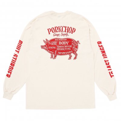 PORK CHOP /ݡå/PORK BACK L/S TEE/ץȥ󥰥꡼֥ƥ/NATURALRED